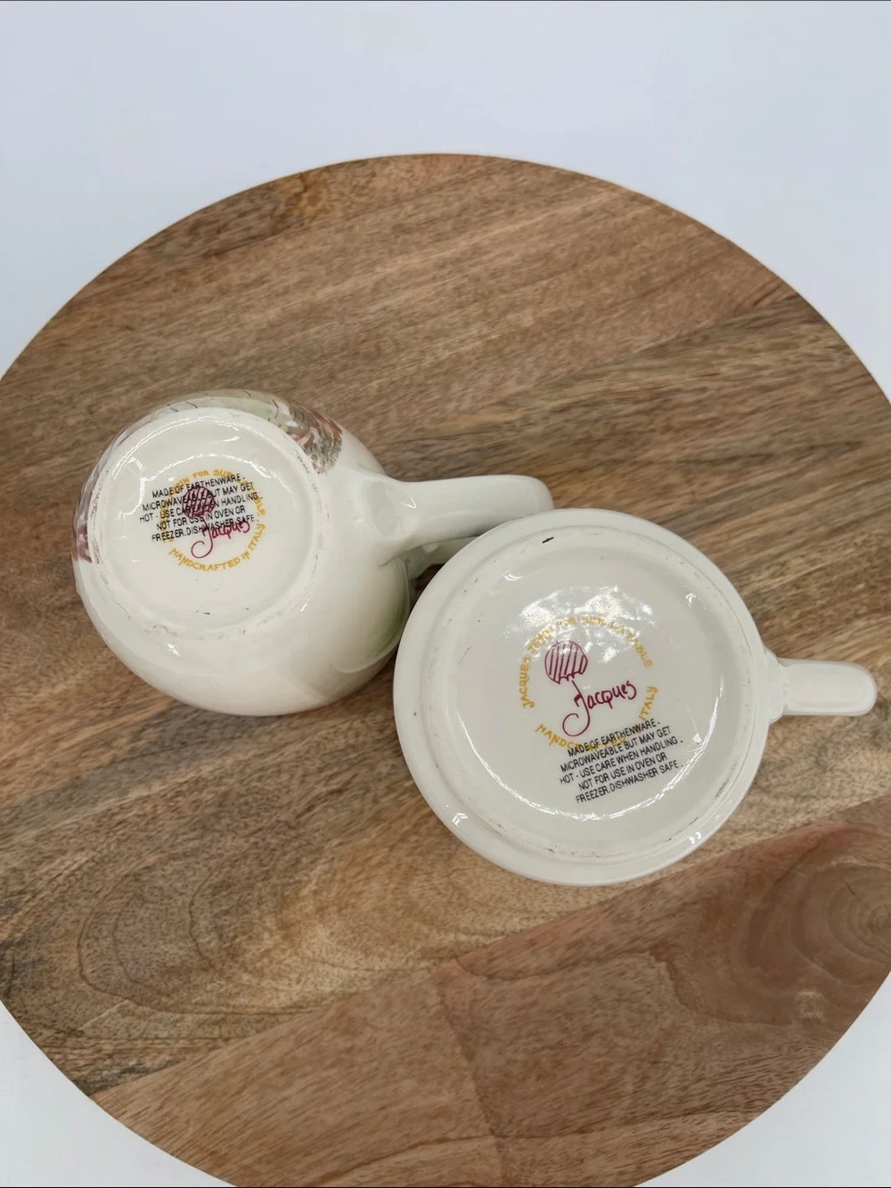 Sur La Table Jacques Pepin Rooster Collection Discontinued Earthenware Mugs-Two